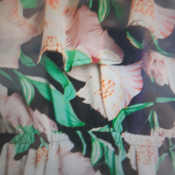 Black Floral Ruffle Sleeve Dress - Picture 4 of 4